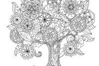 Coloring book pages trees