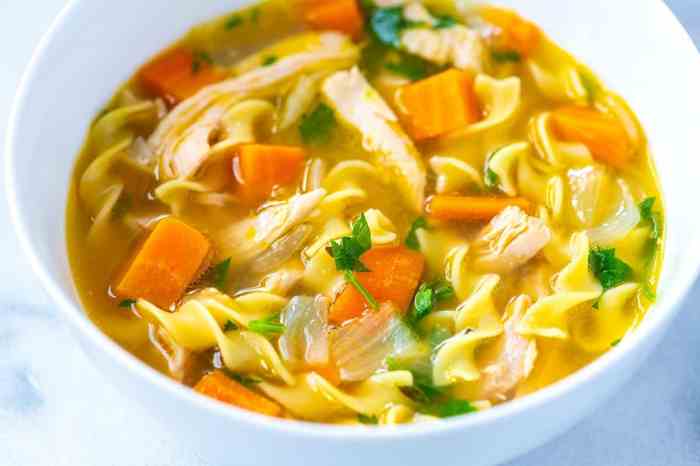 Soup chicken recipe easy noodle tomato simple three rice hungry